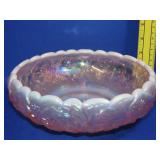 Fenton Pink Opalescent Water Lilly Bowl - 9"