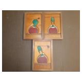 Three Inlaid Duck Wood Wall Art