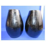 Pair of Asian Accent Vases - 12"