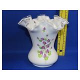 Fenton Silver Crest "Violets in the Snow" Vase