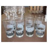 Set of 8 Train Etched Glasses