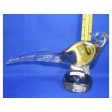 Murano Art Glass Pheasant on Ball