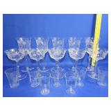 Lot of Floral Dot Etched Glasses
