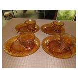 Set of 4 Tiera Amber Snack Sets