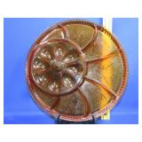 Amber Glass Serving Platter 13"