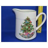 International Stoneware Christmas Pitcher