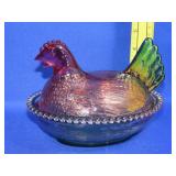 Art Glass Style Hen on Nest