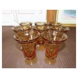 8 Fostoria Jamestown Amber ice Tea Glasses