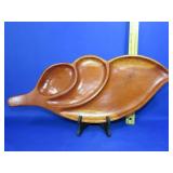 Divided Wood Leaf Serving Tray