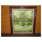 Boy Fishing OIl on Canvas