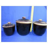3 Piece Brownware Canister Set