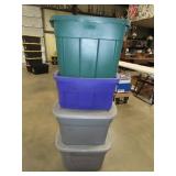 4 Plastic Tubs w/ Lids