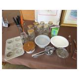 Lot of Misc Kitchenwares & Jars