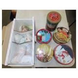 Porcelain Doll & Tins