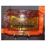 Amber Glass Final Supper Platter / Plate