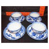 8 Piece Blue / White Rice Bowls