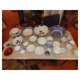Lot of Misc Blue & White Glassware