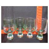 Set of 4 Mod Green Glasses