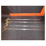 4 Brass Head Skewers