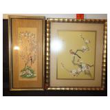 2 Framed Asian Bird Prints - 16x20