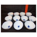 11 Blue & White Japanese Rice Bowls - 5"