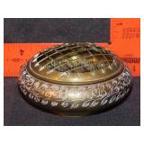 Brass Asian Decorated Flower Frog