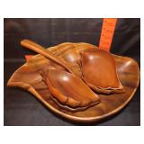 Wood Salad Bowl Set - 18" Bowl