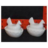 2 Miniature Hen on Nest