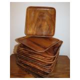 Stack of Wood Trays - 12" Square
