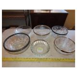6 Clear Glass Bowls