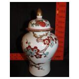 Handpainted Asian Decorated Ginger Jar