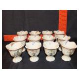 12 Flower & Butterfly Decorated Egg Cups