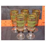5 Culver Starlite Cordial Glasses