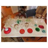 Table Lot of Misc Glassware