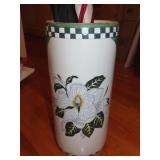 Ceramic Metal Magnolia Decorated Umbrella Stand