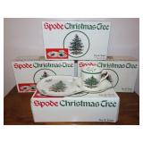 4 Spode Christmas Tree Tea-n-Toast Sets