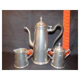 4 Piece Pewter Coffee Set