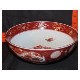 Red Asian Decorated Bowl - 9"