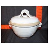 Pottery Strainer w/ Lid - Signed