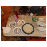 Table Lot of Glassware