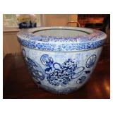 Blue & White Planter - 10H 16 Diameter