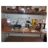 Shelf Lot of Decor & Kitchenware