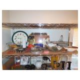 Shelf Lot of Decor & Kitchenware