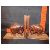 Pair of Wood Elephant Book Ends