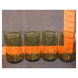 4 Avocado Green Glass Tumblers