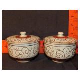 2 Japenese Kutani Ware Bowls w/ Lids