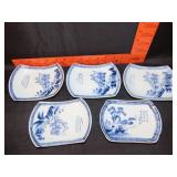 Set of 5 Blue & White Dishes