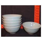 6 Chinese Green Glazed Coy Fish Bowls - 6"