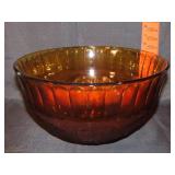 Large Amber Tiara Glass Punch Bowl - 13"