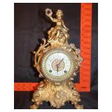 Ansonia Art Nouvo Gold Guild Cherub Mantle Clock